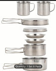 ποΈ 8-Piece Stainless Steel Camping Cookware Set π³π₯