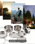 ποΈ 8-Piece Stainless Steel Camping Cookware Set π³π₯