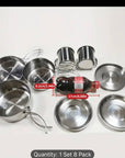 ποΈ 8-Piece Stainless Steel Camping Cookware Set π³π₯