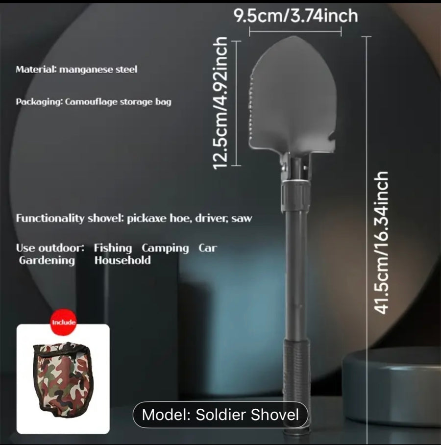 🪓⛏️  Folding Camping Shovel with Compass – Multi-Tool Power 💪