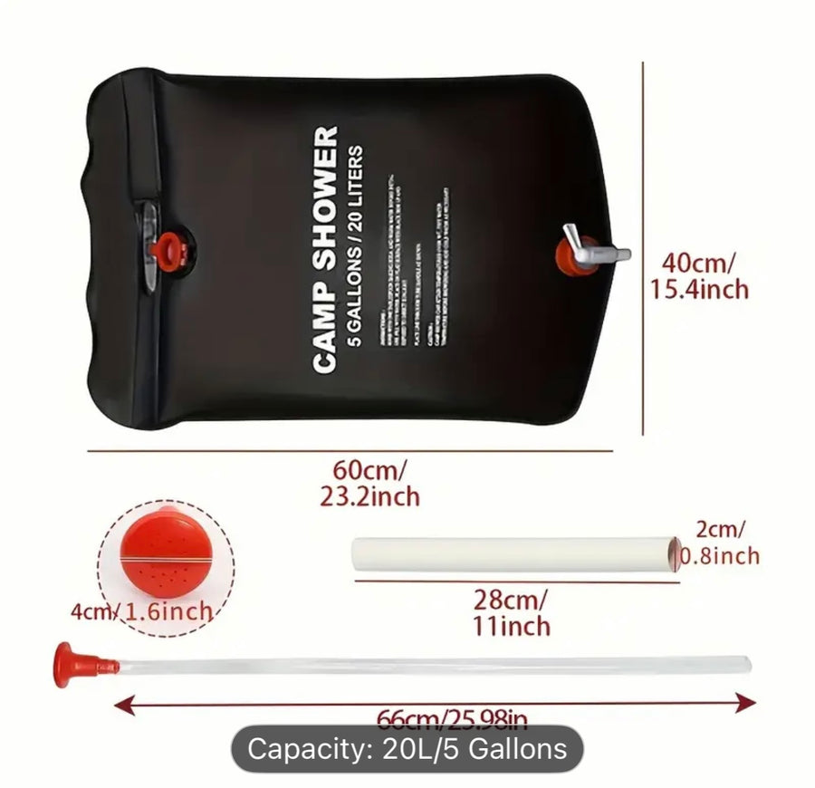🚿 20L Portable Camping Shower Bag. Prepper Alert!