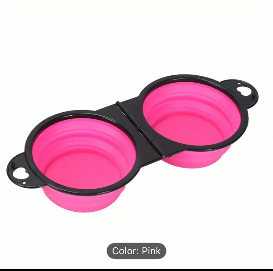 2-in-1 Foldable Pet Food Bowl!